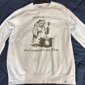 NWOT You’re Going in the Soup Frog Graphic Sweatshirt
